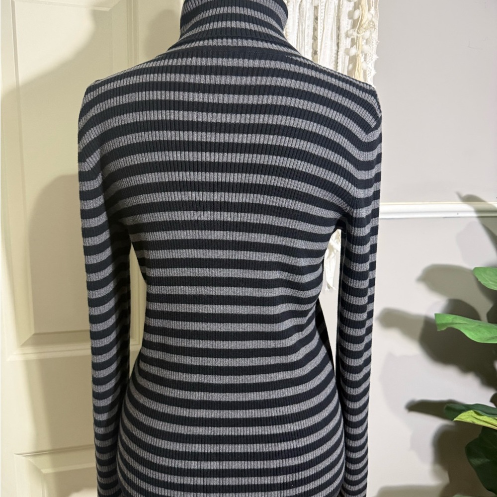 Ralph Lauren Striped Turtleneck Sweater - Black & Gray - Picture 4 of 5